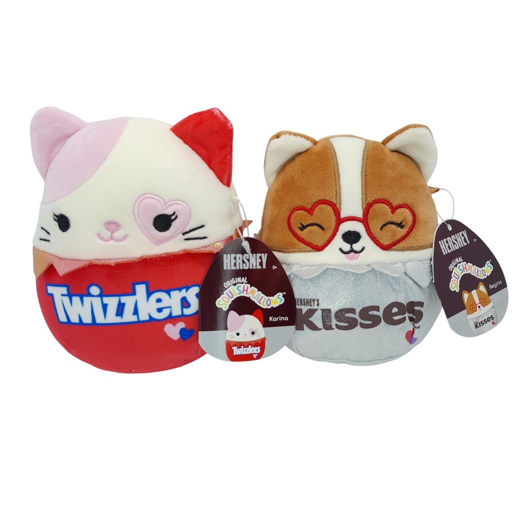 Squishmallows Hershey Candy Squad Karina Cat Twizzlers Regina Corgi Kisses 5in